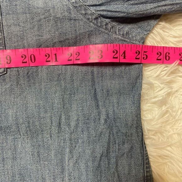 Levis Mens 2XL Blue Denim Casual Button Down Shirt Front Pocket 100% Cotton - Picture 7 of 10